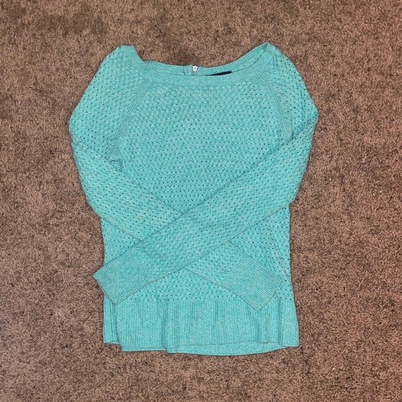 American Eagle Teal zipper back sweater - Picture 2 of 5